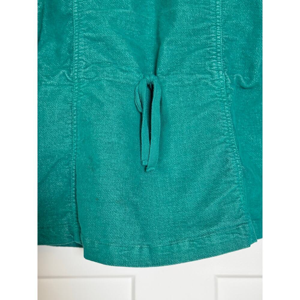 Sundance Womens Corduroy Jacket Teal Pockets Tie Back Womens Small/Petite - Picture 4 of 8